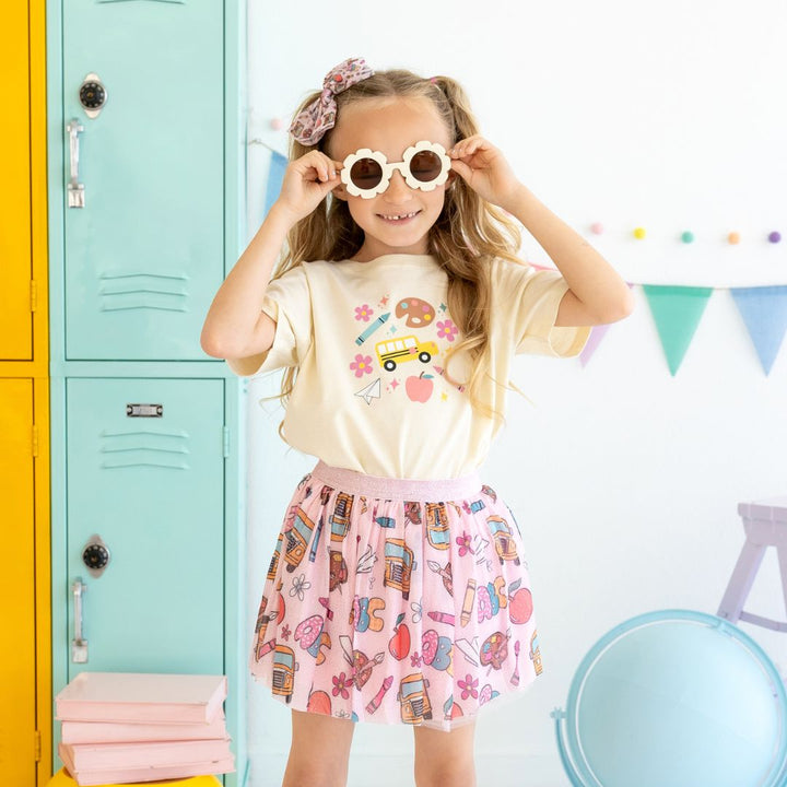 Back To School Doodle Short Sleeve T-Shirt - Natural