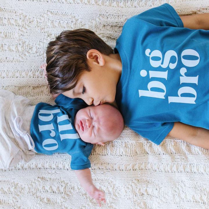 Lil Bro Short Sleeve Bodysuit - Indigo