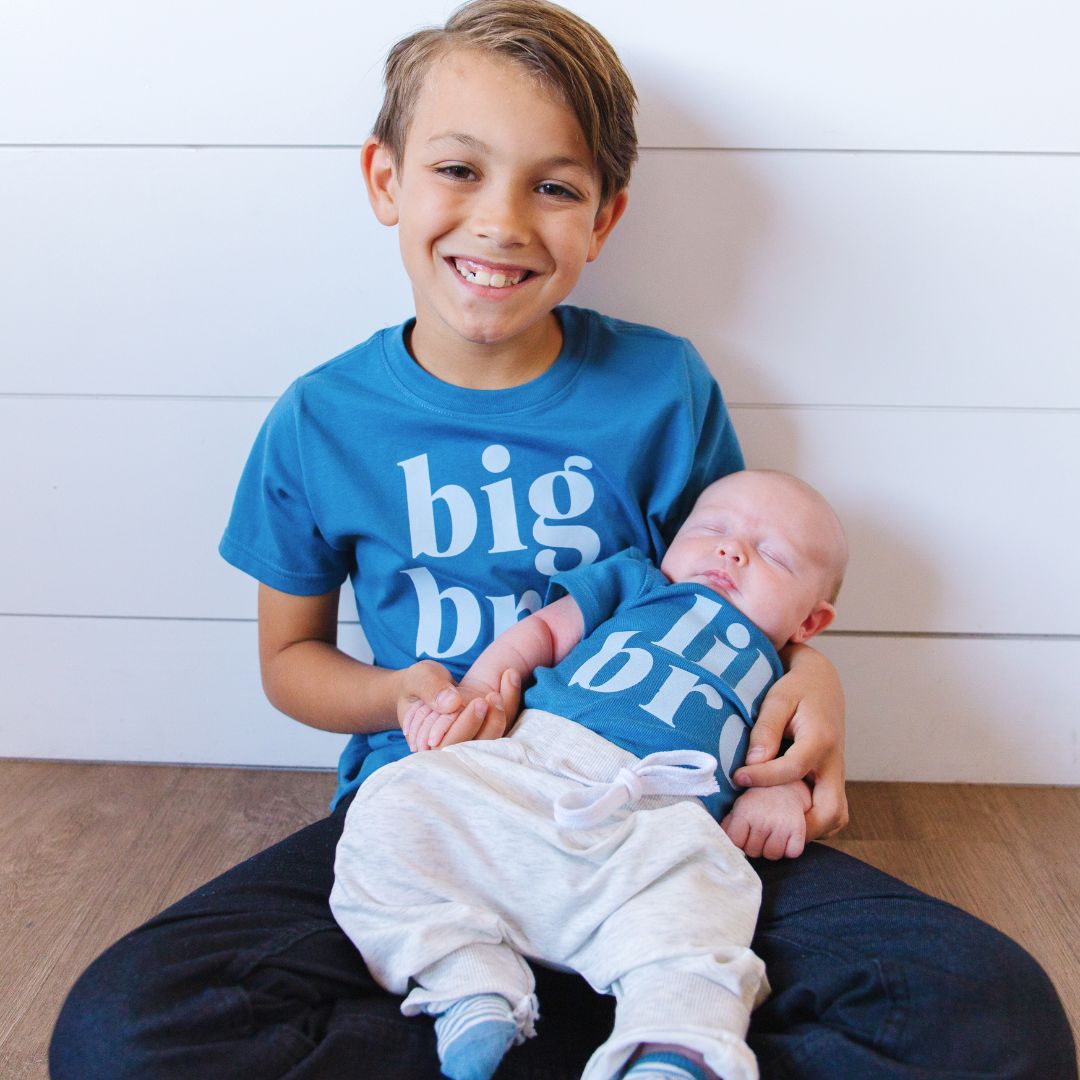 Lil Bro Short Sleeve Bodysuit - Indigo