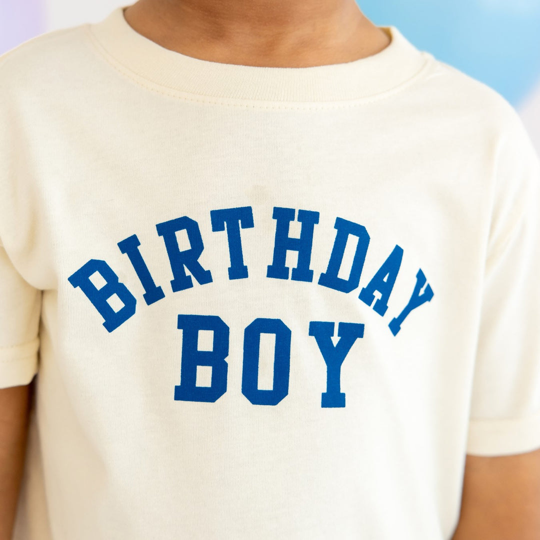 Birthday Boy Varsity Short Sleeve T-Shirt - Natural