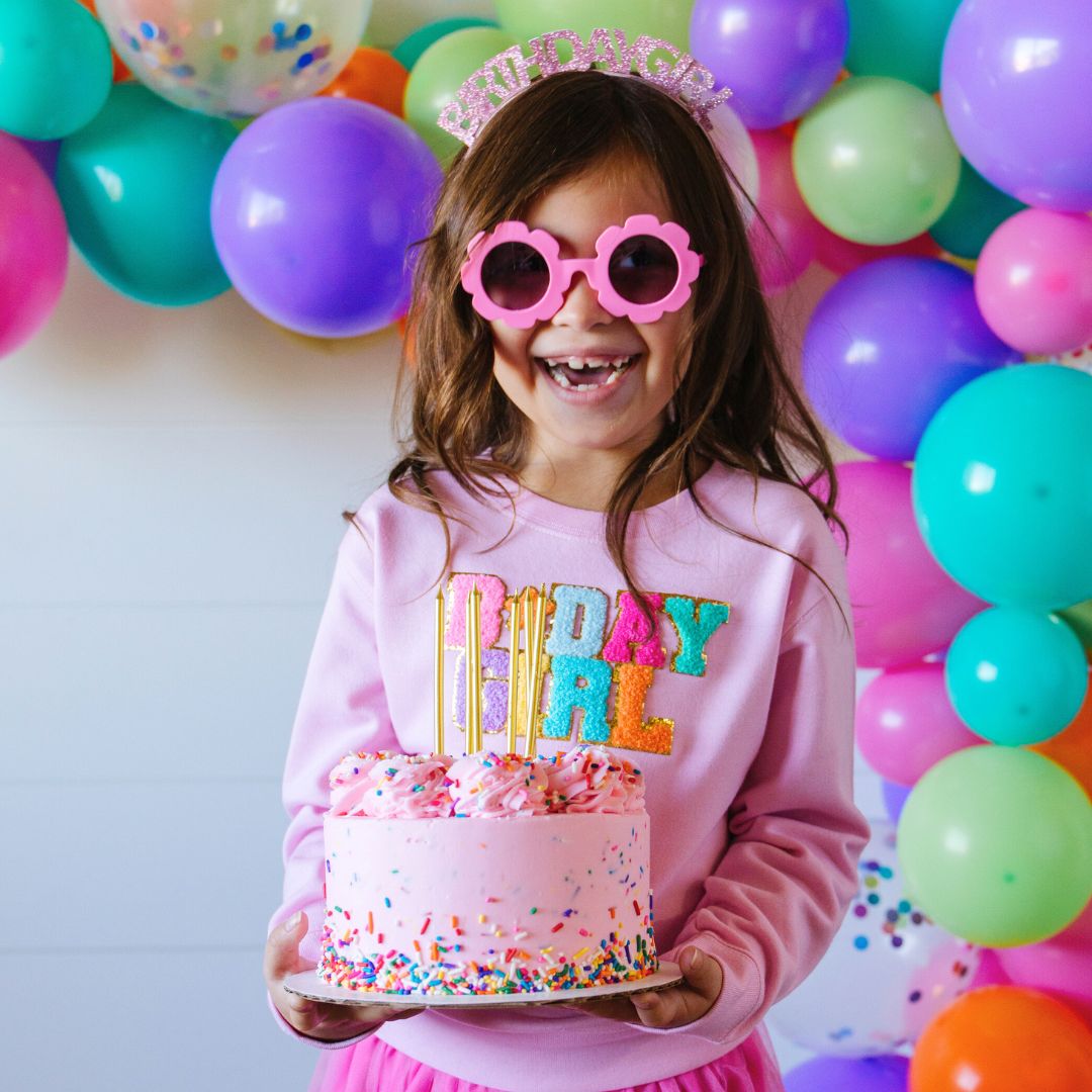 Birthday Girl Patch Sweatshirt - Pink