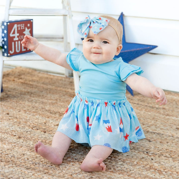 Bomb Pop Tulle Bow Baby Headband