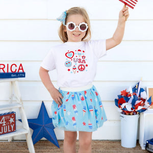 4th Of July Doodle Short Sleeve T-Shirt - White