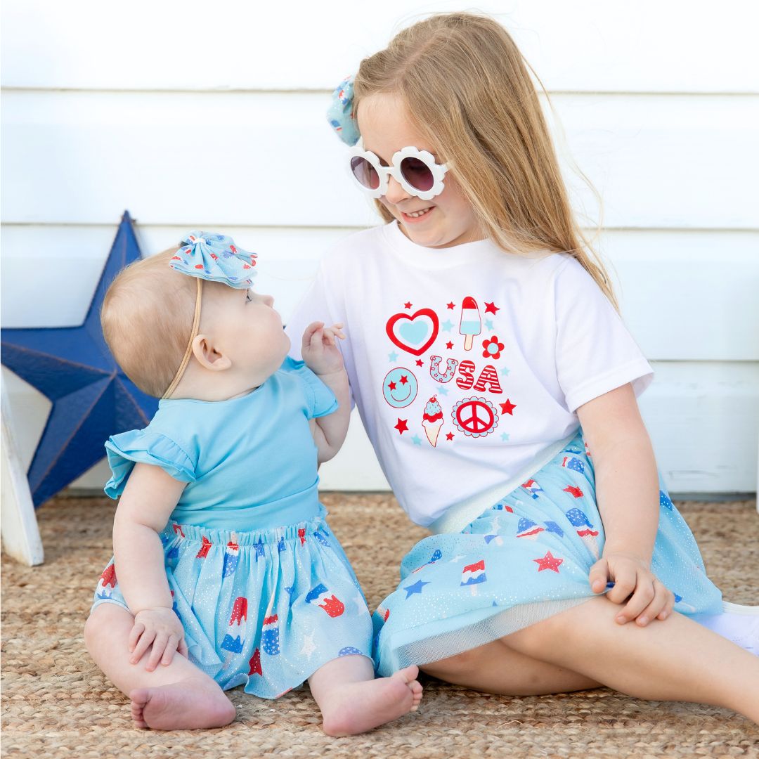 Bomb Pop Short Sleeve Tutu Bodysuit