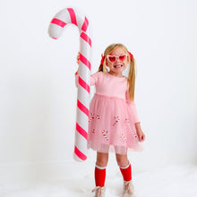 Load image into Gallery viewer, Candy Cane Christmas Long Sleeve Tutu Dress