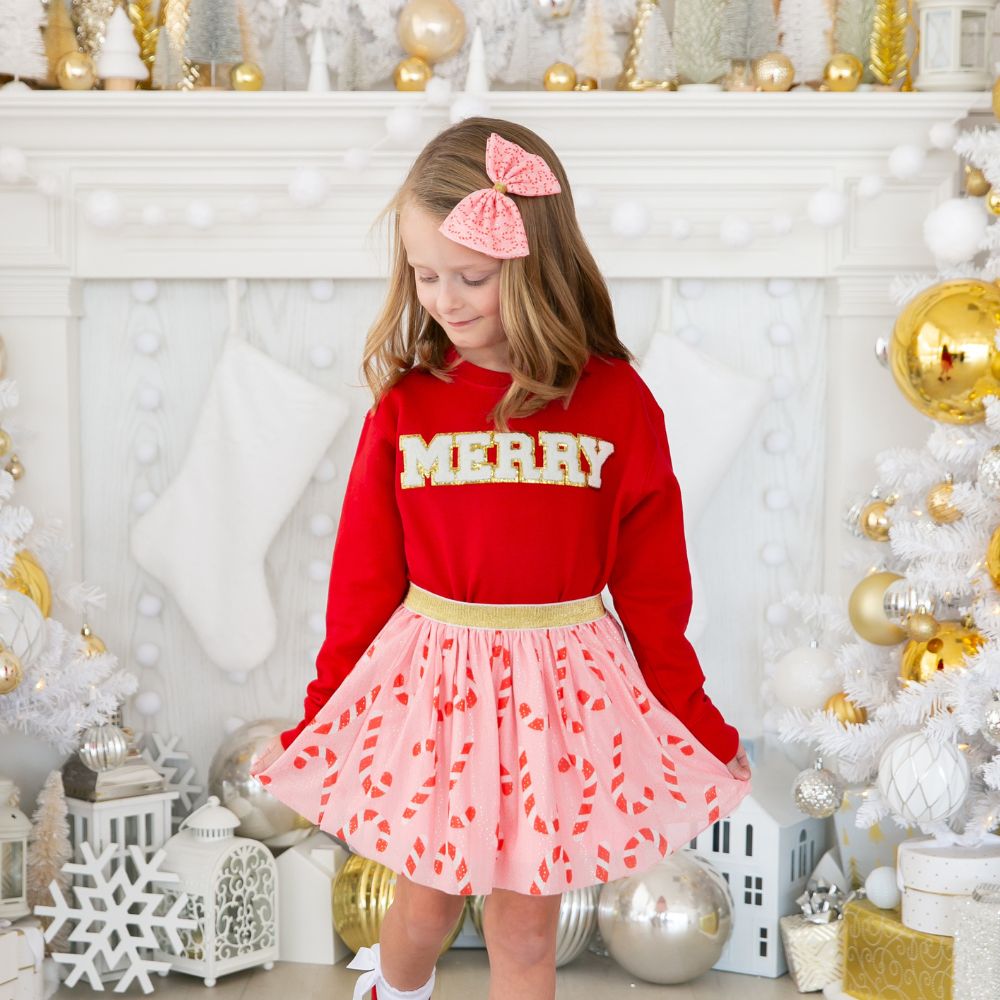 Merry Patch Christmas Sweatshirt - Red