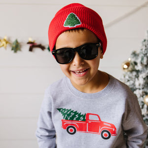 Christmas Tree Truck Sweatshirt - Gray