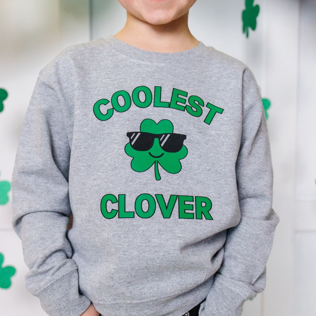 Coolest Clover St. Patrick's Day Sweatshirt - Gray