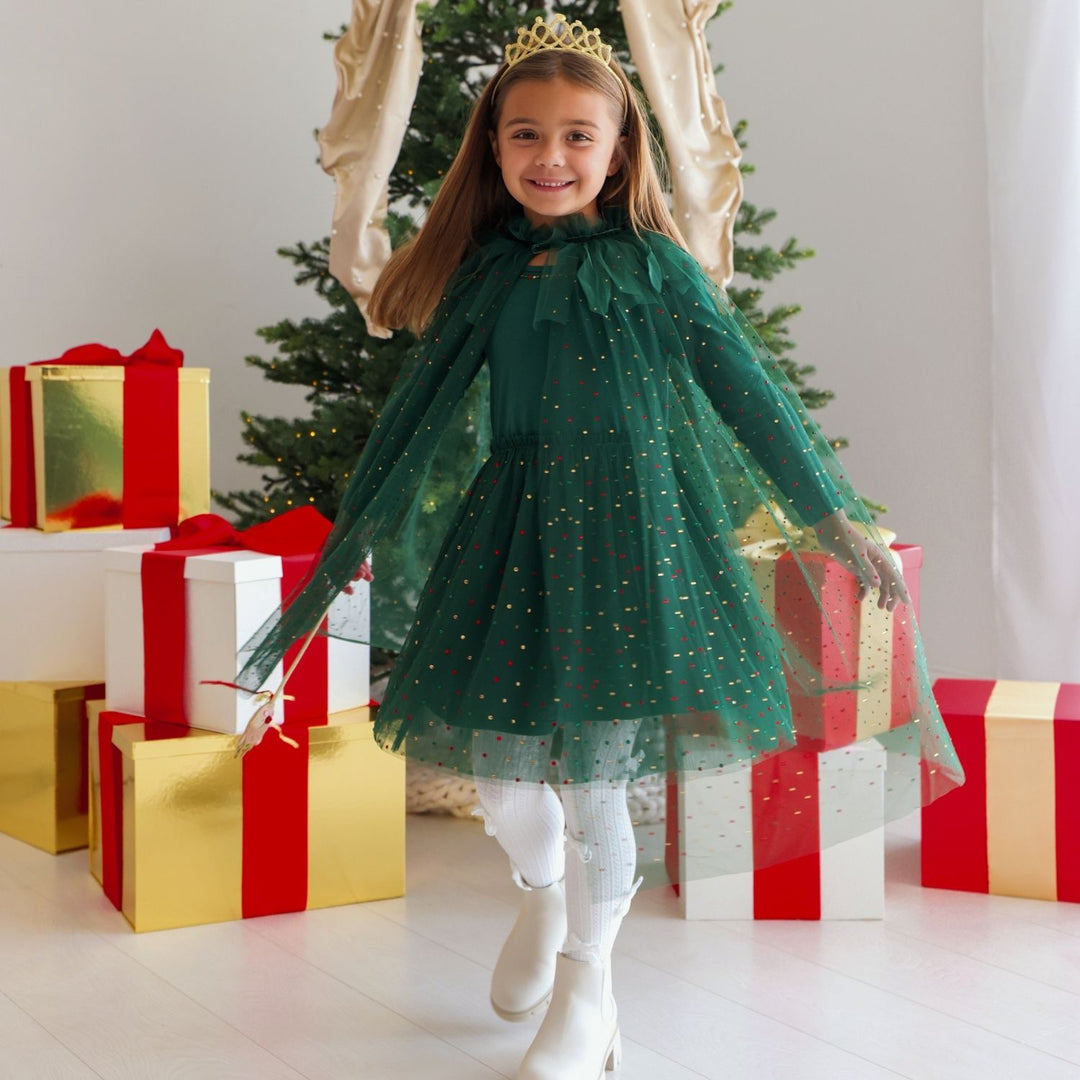 Emerald Rhinestone Christmas Cape
