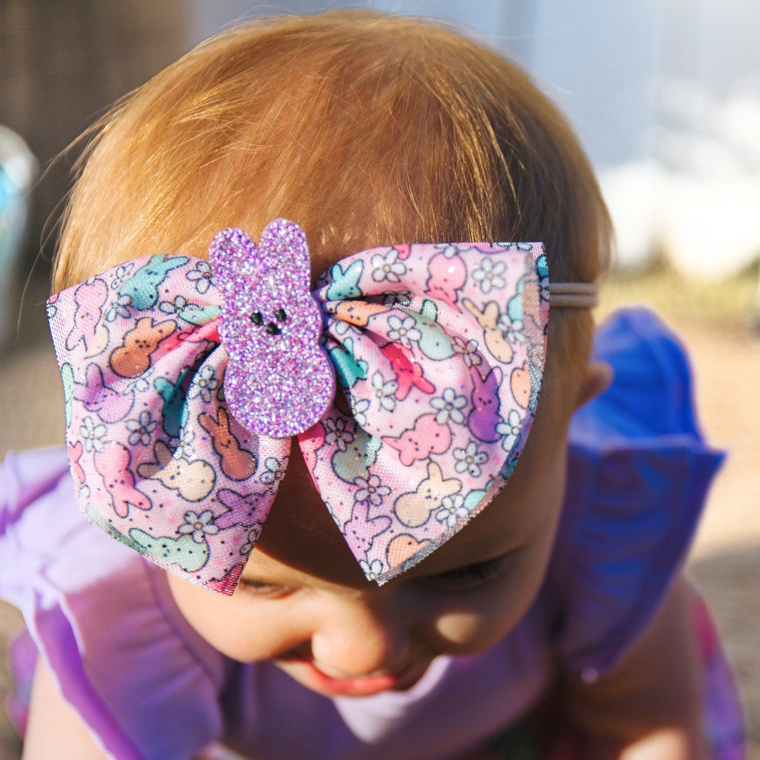 Easter Peeps Tulle Bow Baby Headband