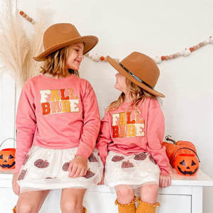 Fall Babe Patch Sweatshirt - Dusty Rose