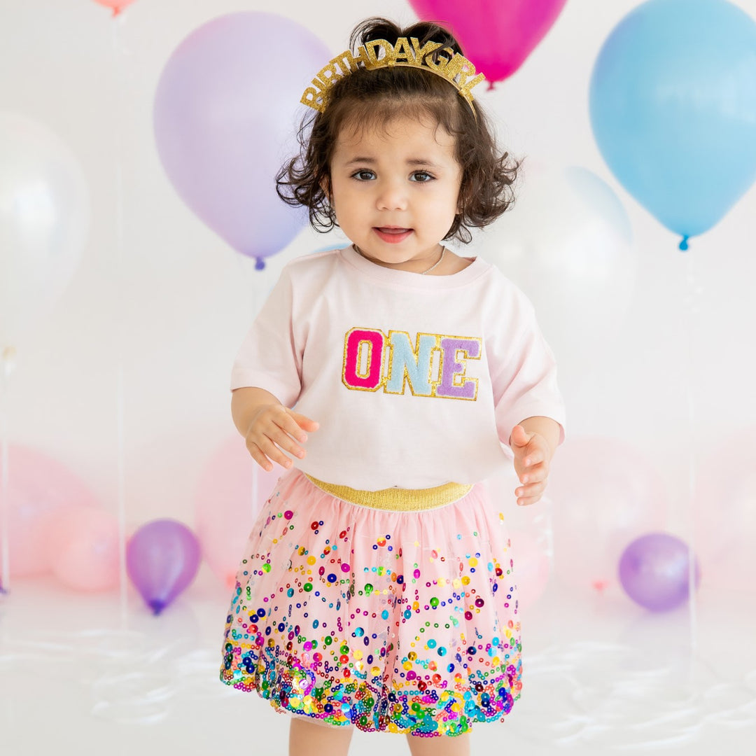 First Birthday Patch Short Sleeve T-Shirt - Ballet