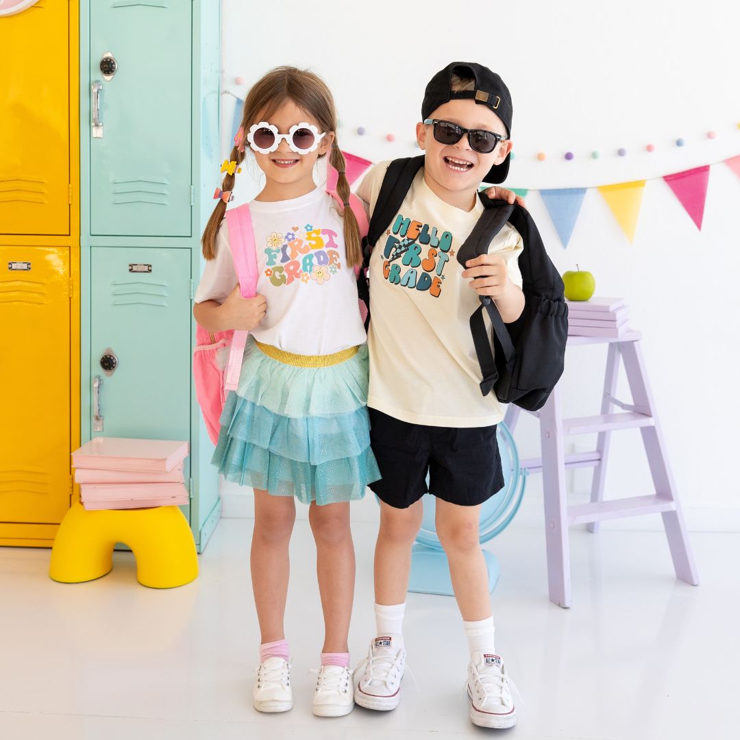 Hello First Grade Short Sleeve T-Shirt - Natural