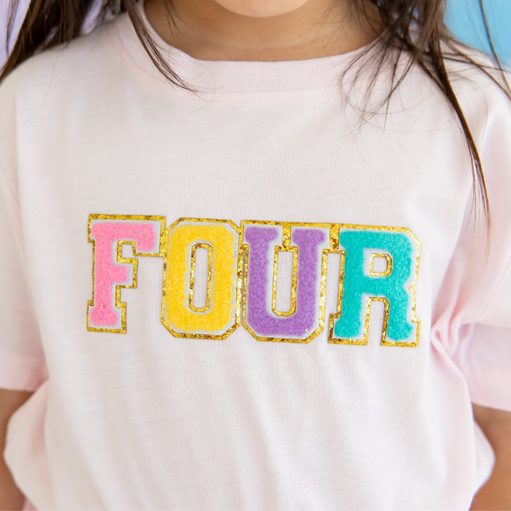 Fourth Birthday Patch Short Sleeve T-Shirt - Ballet