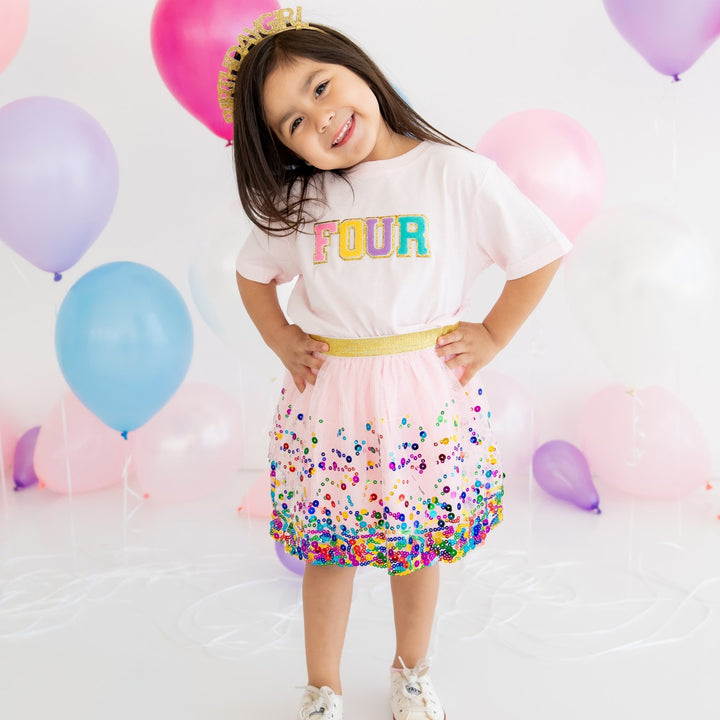 Fourth Birthday Patch Short Sleeve T-Shirt - Ballet