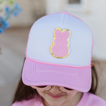 Load image into Gallery viewer, Girl Bunny Patch Easter Trucker Hat - Pink/White