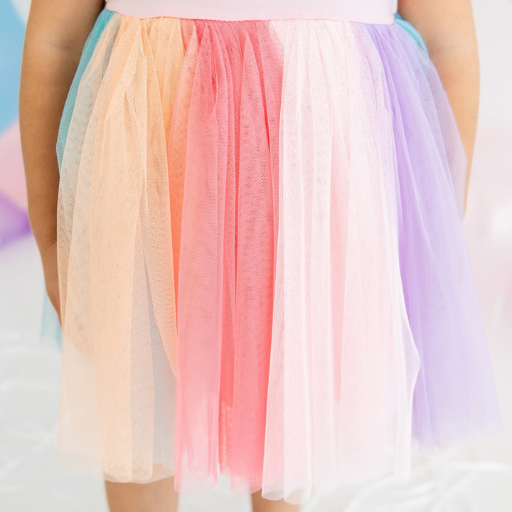 Groovy Birthday Girl Short Sleeve Tutu Dress