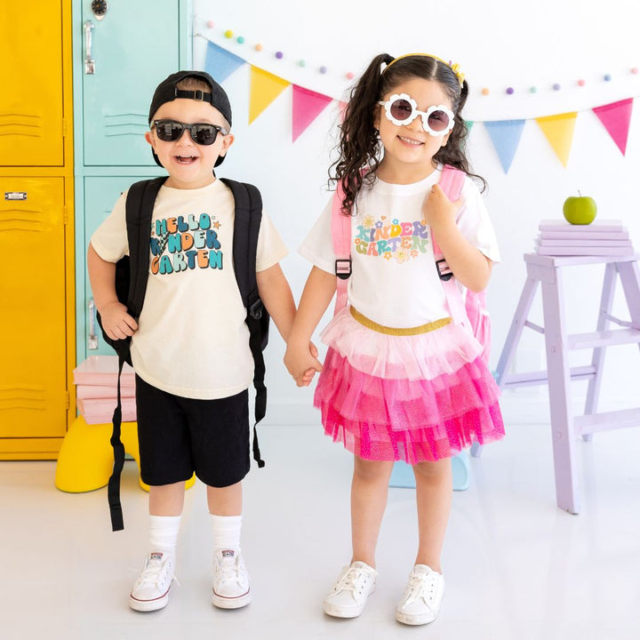 Kindergarten Retro Short Sleeve T-Shirt - White