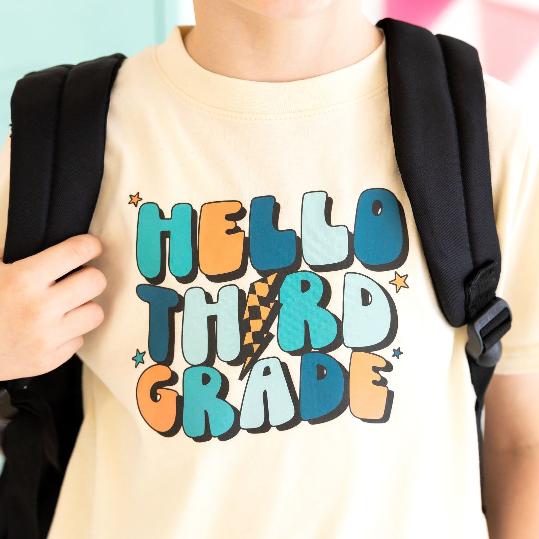 Hello Third Grade Short Sleeve T-Shirt - Natural