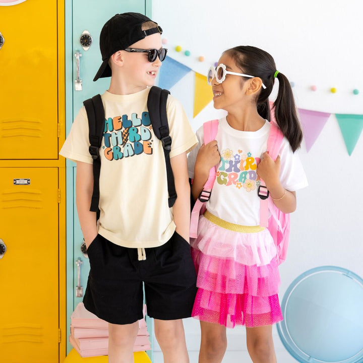 Third Grade Retro Short Sleeve T-Shirt - White