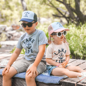 Lake Life Trucker Hat - Pink/White