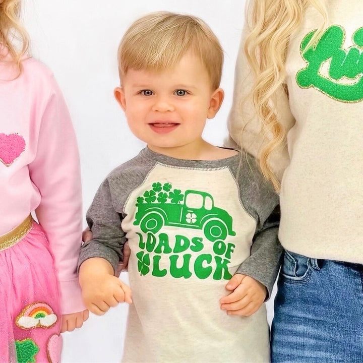 Loads of Luck St. Patrick's Day 3/4 Shirt - Natural/Heather