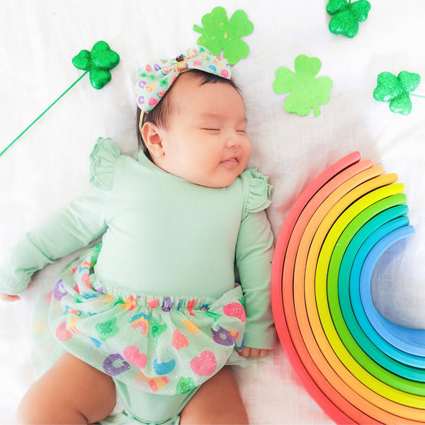 Lucky Charm St. Patrick's Day Tulle Bow Baby Headband