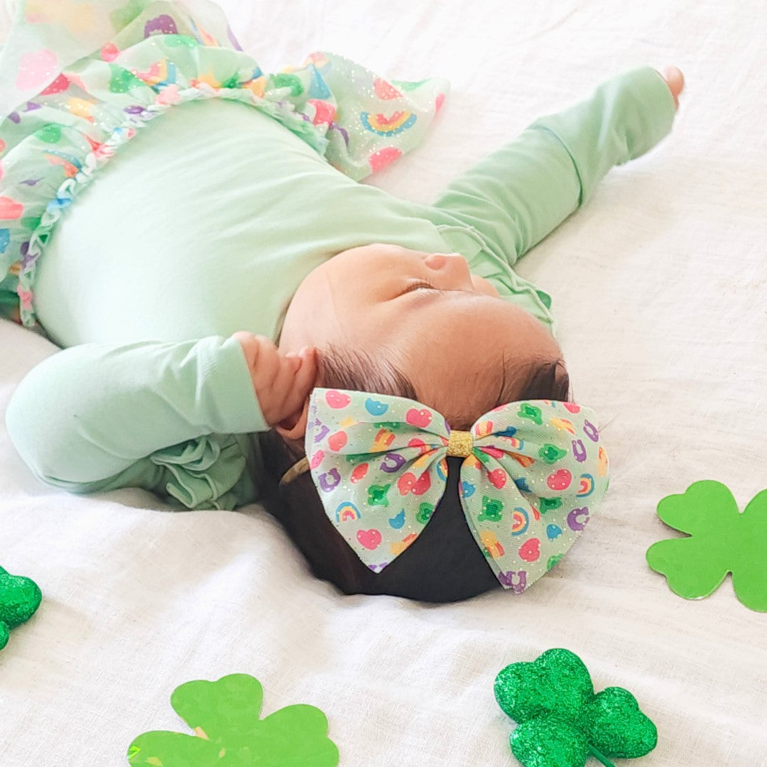 Lucky Charm St. Patrick's Day Long Sleeve Tutu Bodysuit