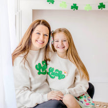 Load image into Gallery viewer, Lucky Script Patch St. Patrick&#39;s Day Adult Sweatshirt - Natural