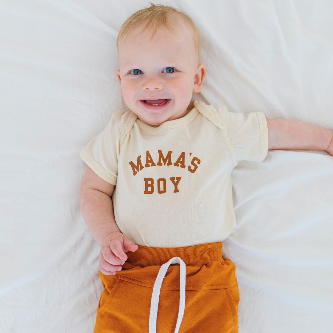 Mama's Boy Short Sleeve Bodysuit - Natural