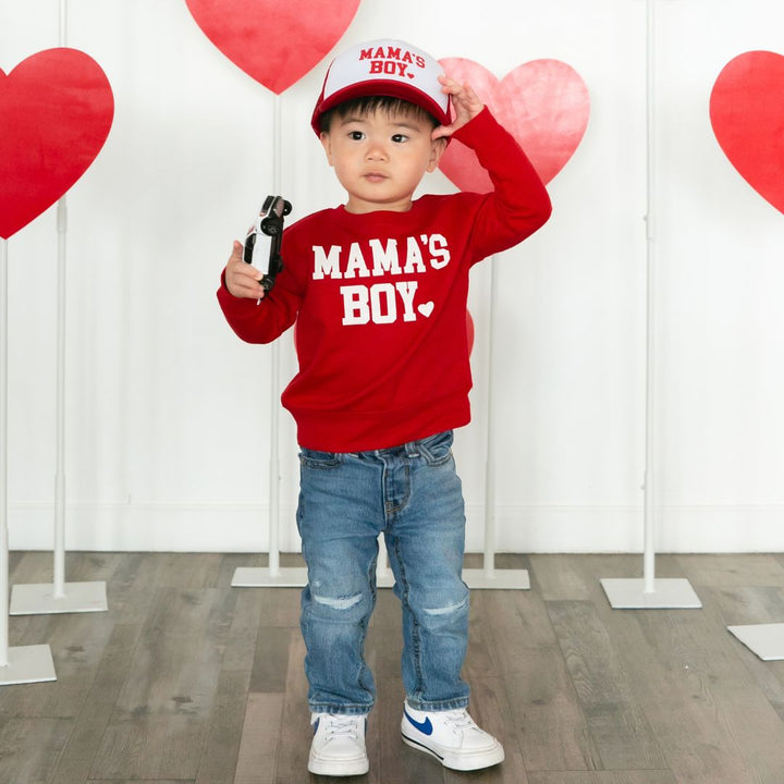 Mama's Boy Valentine's Day Sweatshirt - Red