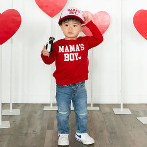 Mama's Boy Valentine's Day Trucker Hat - Red/White