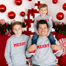 Load image into Gallery viewer, Merry Patch Christmas Youth Hoodie - Gray