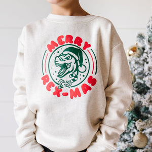 Merry Rex-Mas Christmas Sweatshirt - Natural