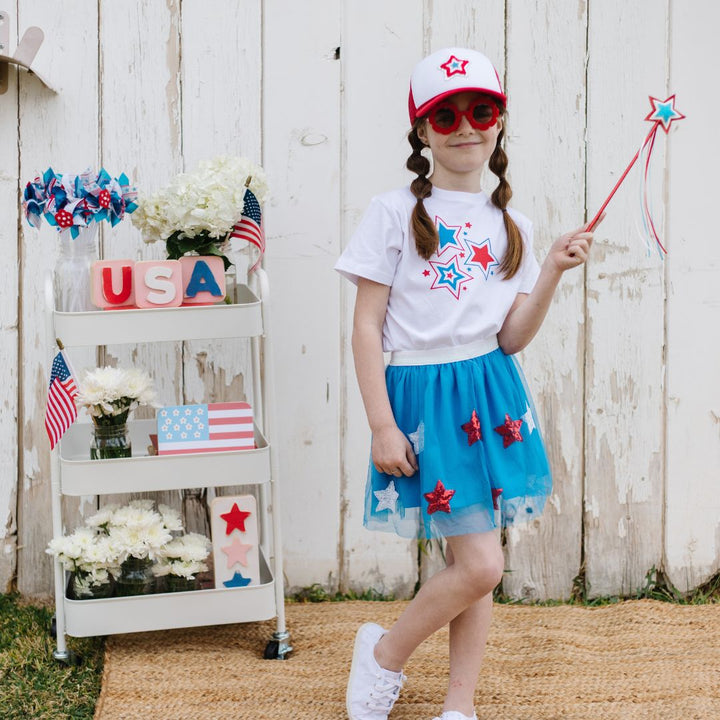 Patriotic Star Short Sleeve T-Shirt - White