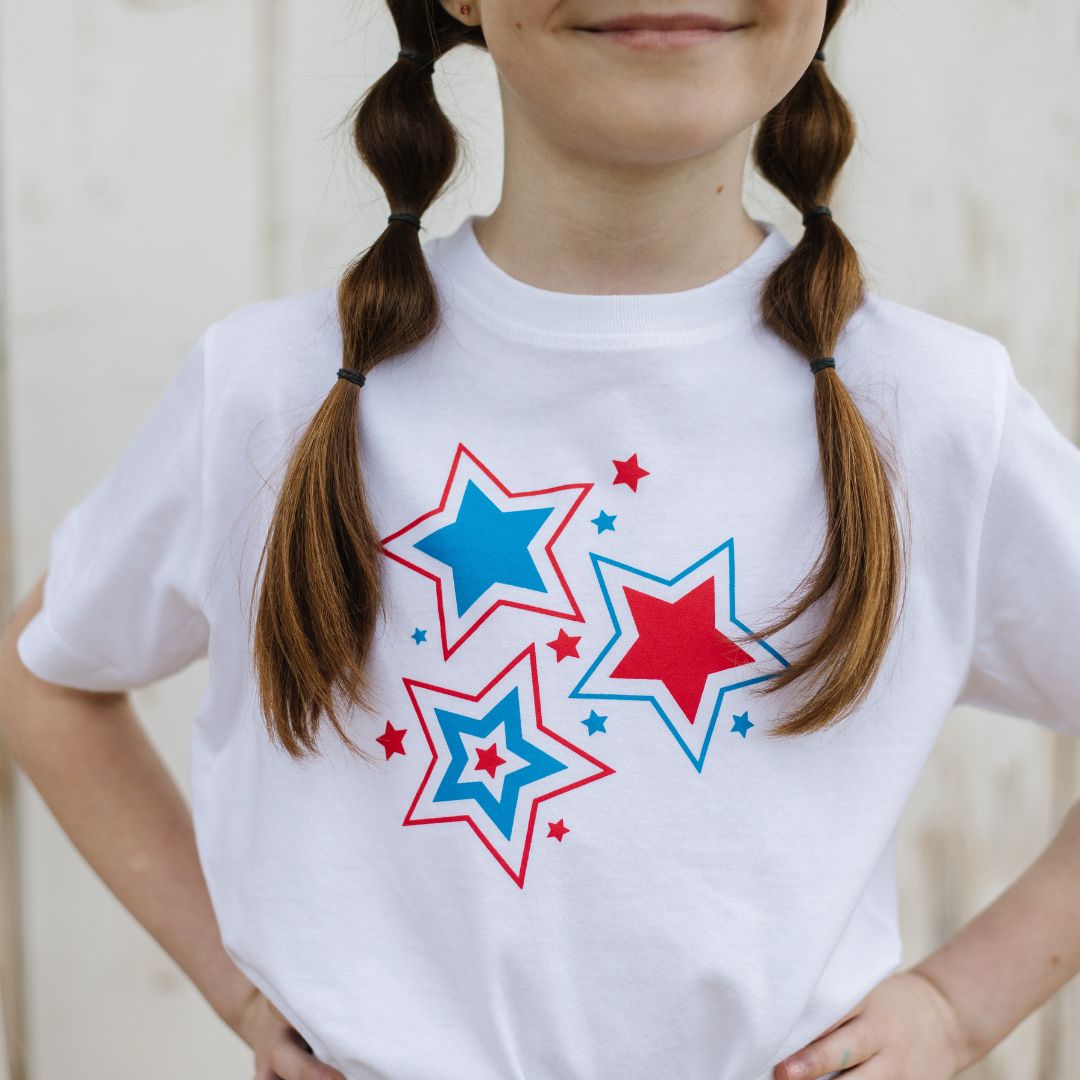 Patriotic Star Short Sleeve T-Shirt - White