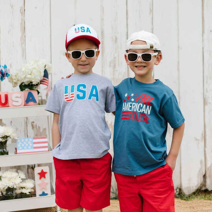 USA Flag Trucker Hat - Red/White