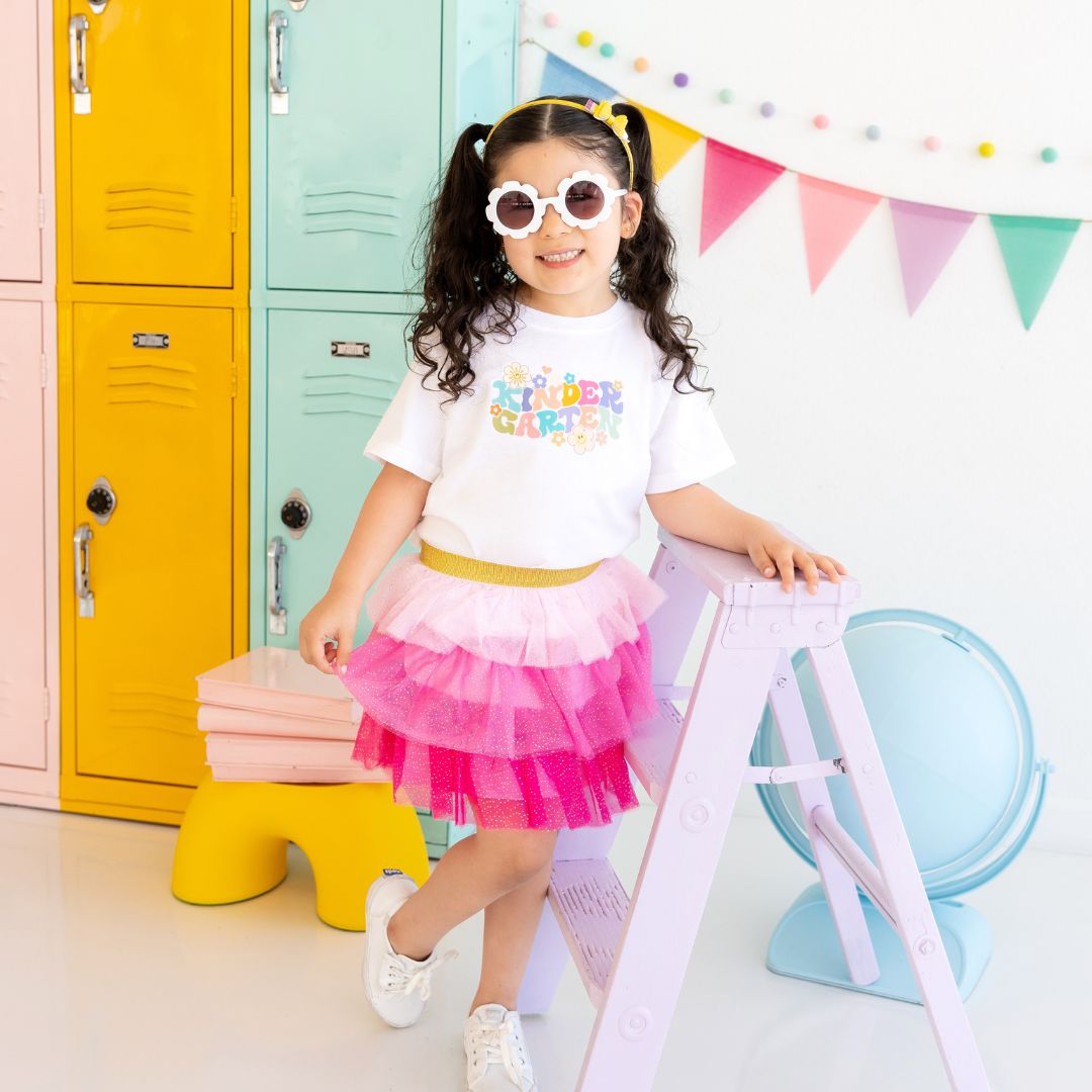 Kindergarten Retro Short Sleeve T-Shirt - White