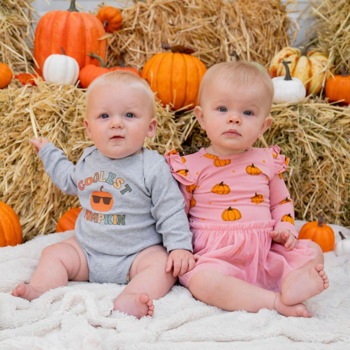 Pumpkin Blush Long Sleeve Tutu Bodysuit