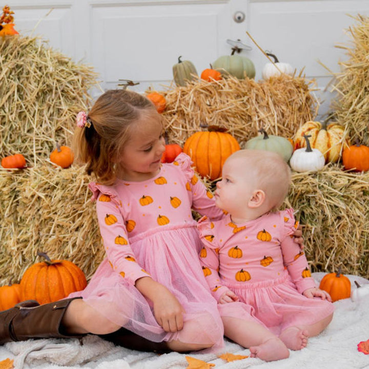 Pumpkin Blush Long Sleeve Tutu Dress