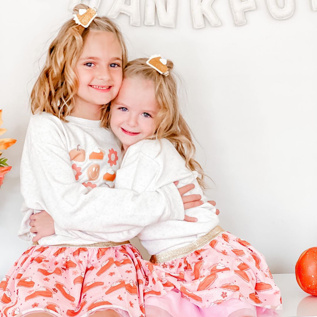 Pumpkin Pie Smiley Thanksgiving Sweatshirt - Natural