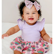 Load image into Gallery viewer, Rainbow Heart Tulle Bow Baby Headband