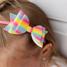 Load image into Gallery viewer, Rainbow Ombre Bow Headband
