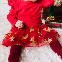 Load image into Gallery viewer, Reindeer Christmas Long Sleeve Tutu Bodysuit