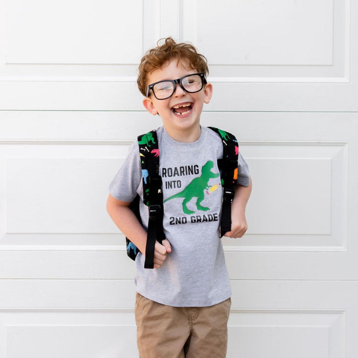 Roaring Into Second Grade Short Sleeve T-Shirt - Gray