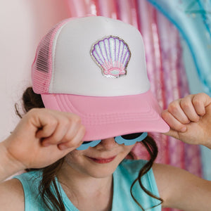 Seashell Patch Hat - Pink/White