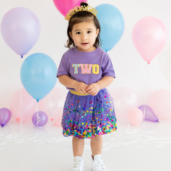 Second Birthday Patch Short Sleeve T-Shirt - Lavender