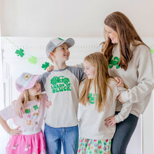 Load image into Gallery viewer, Lucky Script Patch St. Patrick&#39;s Day Adult Sweatshirt - Natural