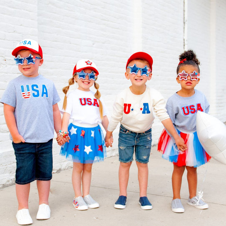 USA Flag Trucker Hat - Red/White