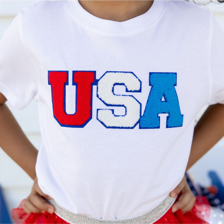 USA Patch Short Sleeve T-Shirt - White